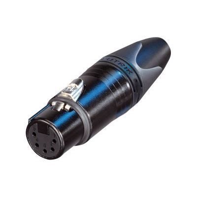 XLR-kontakt hona 5-stifts NEUTRIK NC5FXX-BAG i silveraluminium