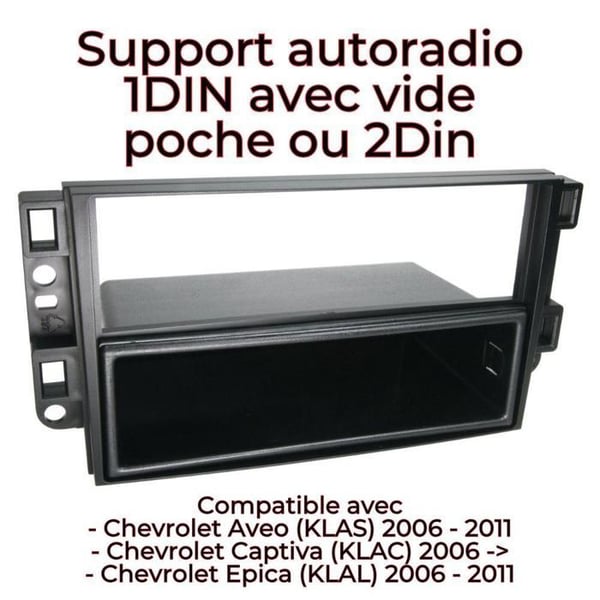 2-DIN fasadadapter med förvaringsfack Chevrolet svart