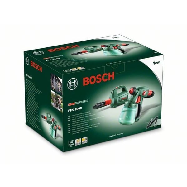 Bosch maalauspistooli - PFS 1000 - 410 W - Virtaus: 0 - 100 ml/min - Säiliö: 800 ml - Letku: 1,3 m