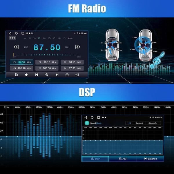 AWESAFE Autoradio Android 13 för Peugeot 3008 (2009-2016) med 1Go+32Go 9'' Pekskärm GPS Bluetooth FM SD RDS