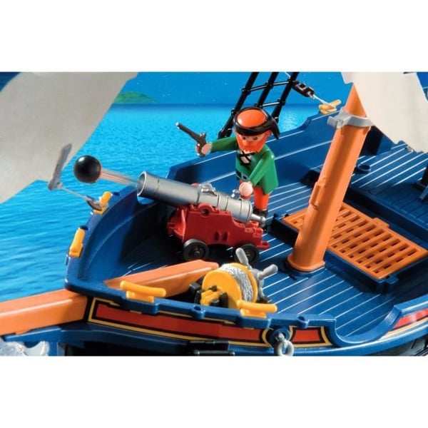 PLAYMOBIL 5810 Piratbåt med kanon, Flyter i vattnet, 3 figurer, 84 delar, Pirater, Från 4 år
