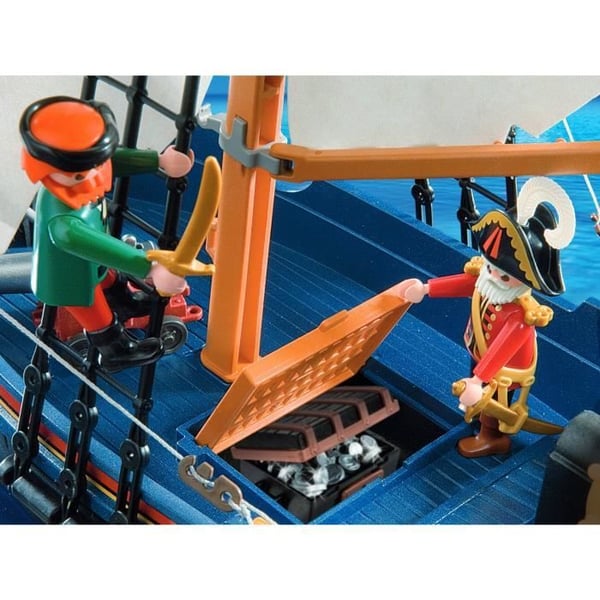 PLAYMOBIL 5810 Piratbåt med kanon, Flyter i vattnet, 3 figurer, 84 delar, Pirater, Från 4 år