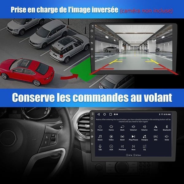 AWESAFE Autoradio Android 13 för Peugeot 3008 (2009-2016) med 1Go+32Go 9'' Pekskärm GPS Bluetooth FM SD RDS