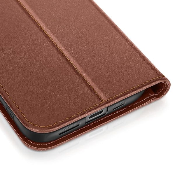 Plånboksfodral för iPhone 17 i Premium Läder med Ställfunktion Brun