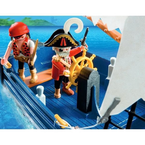 PLAYMOBIL 5810 Piratbåt med kanon, Flyter i vattnet, 3 figurer, 84 delar, Pirater, Från 4 år