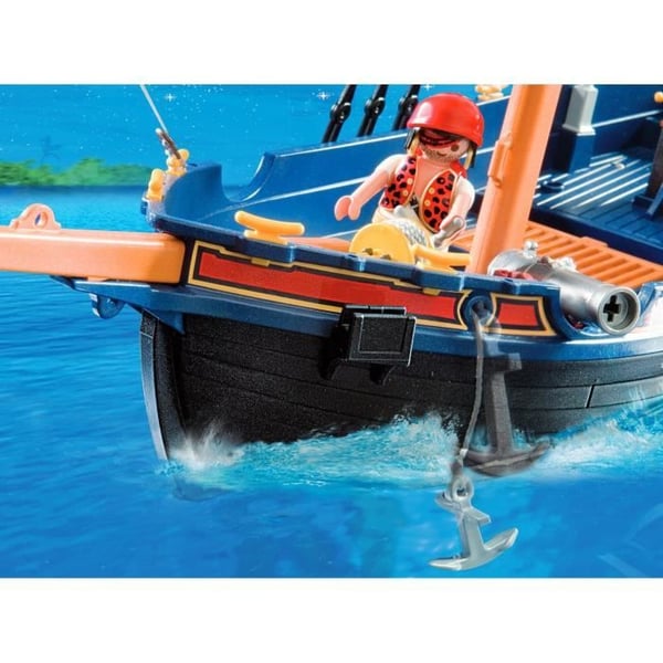 PLAYMOBIL 5810 Piratbåt med kanon, Flyter i vattnet, 3 figurer, 84 delar, Pirater, Från 4 år