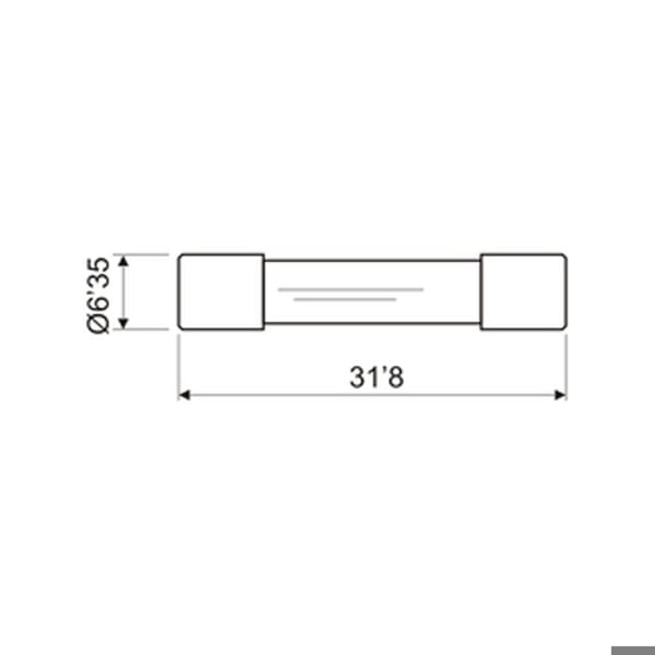 Pack med 100 glas-säkringar 6,3 x 32 mm från 0,125 A Electro Dh 06.115/T/0,125 8430552005208