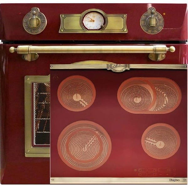 Ensemble four électrique - KAISER - EH 6355 RotEm - 8 funktioner - Glaskeramisk platta 60 cm - Bordeaux