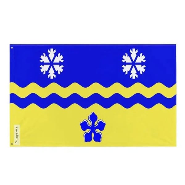 Flagga Prince George – 120 x 180 cm – Hållbar Polyester – 2 Metallöljett – Inomhus / Utomhus – Pixelforma