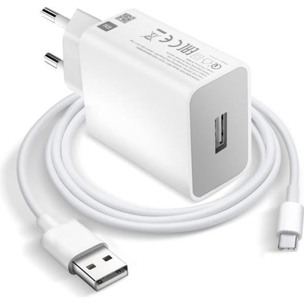 USB väggladdare - Xiaomi - MDY-10-EF - 18W - Quick Charge 3.0 - USB-C-kabel ingår