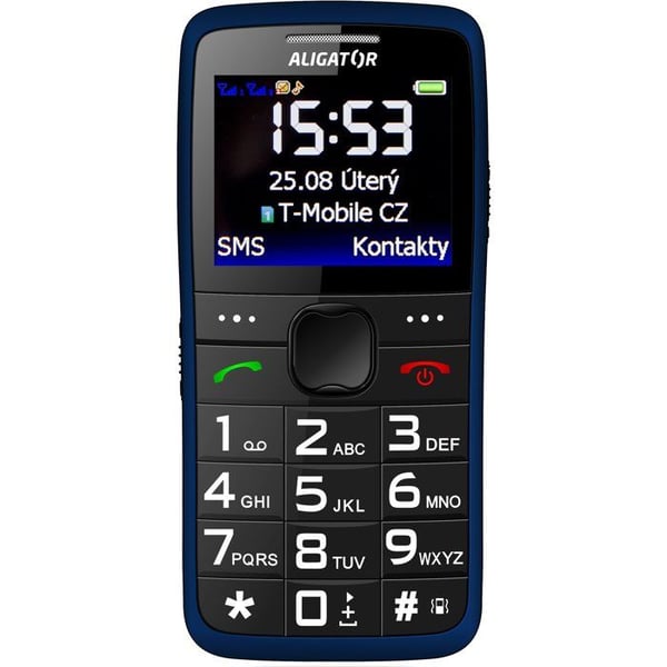 Mobiltelefon - ALIGATOR - A675 Senior blå - 2,2'' TFT - Dubbel SIM - SOS-knapp