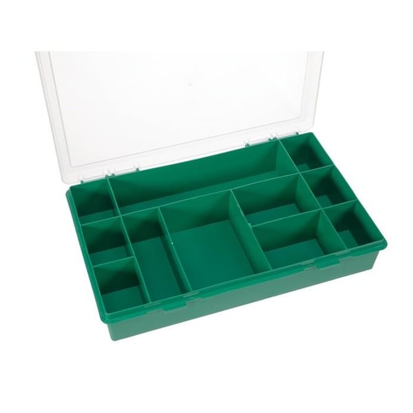 Organisatör - TAYG - 11 Fack - Polypropen - 290x195x54 mm - Grön/Transparent