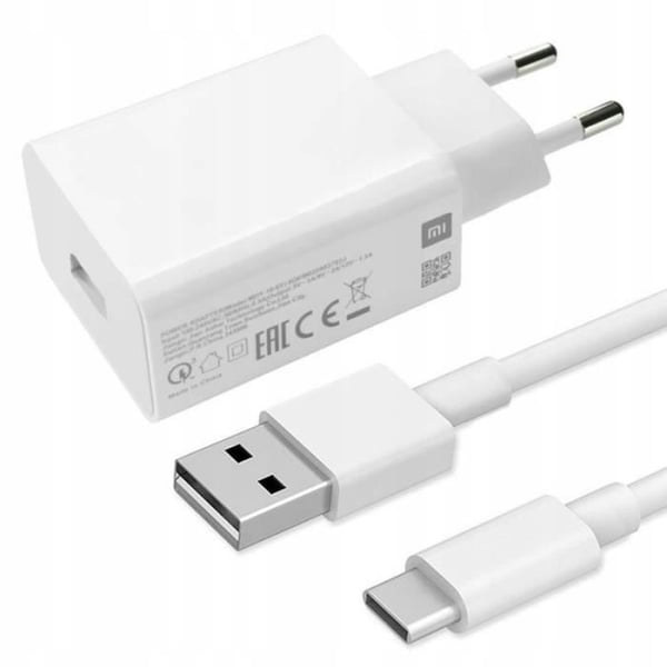 USB väggladdare - Xiaomi - MDY-10-EF - 18W - Quick Charge 3.0 - USB-C-kabel ingår