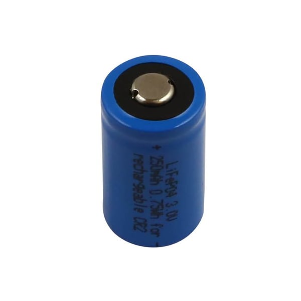 Batteri LiFePO4 3.0V 250mAh 0.75Wh kompatibel CR2 uppladdningsbar blå