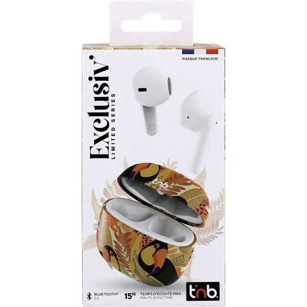Trådlösa hörlurar - T'nb - Exklusiv' - TOUCAN - Laddningsfodral ingår - Bluetooth - Batteritid 12h - Gul/orange