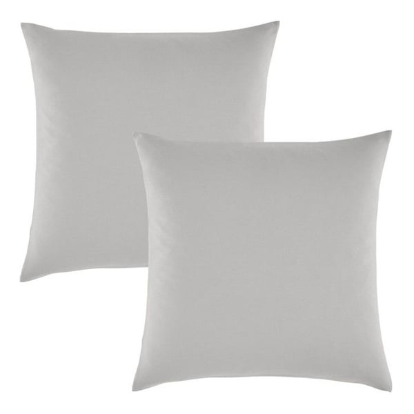Set med 2 st "Drift" ren bomull färgade tvättade örngott 57 trådar/cm² alla storlekar - Ljusgrå - Örngott 63 x 63 cm x 2