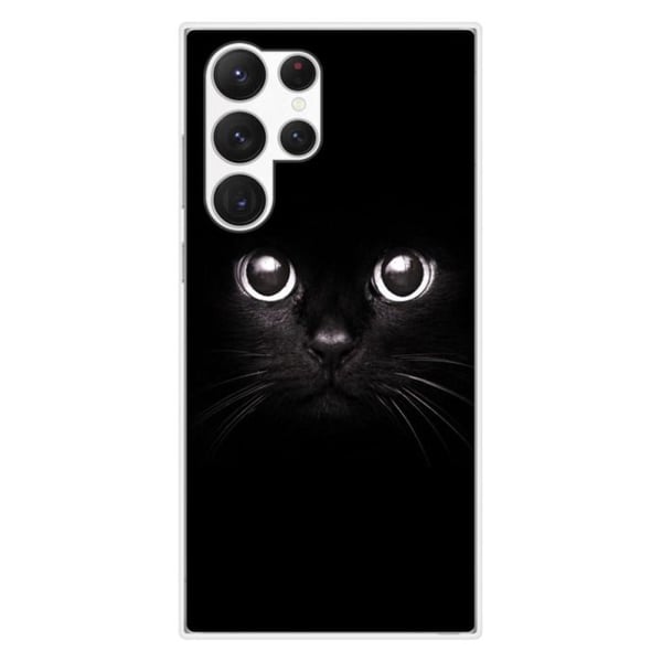 Tryckt silikonfodral kompatibelt Samsung Galaxy S23 Ultra Cat Eyes