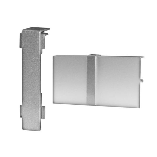 Klick-listväggsanslutning 60 x 15 mm anodiserad aluminium inox