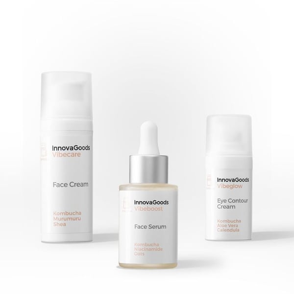 Set med kosmetik - INNOVAGOODS - Pack för ansiktsfuktning - Vegan - Naturliga ingredienser - 90% naturlig
