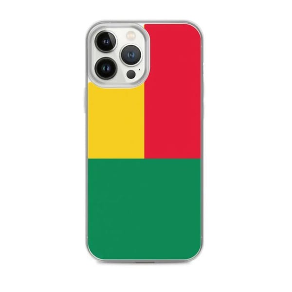 Mobilskal – Benins flagga – Kompatibel med iPhone 13 Pro Max – Smidigt fodral – Slitstarkt och Stötresistent – Silikon – Pixelforma