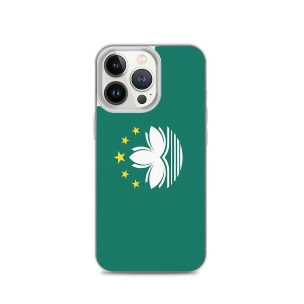 Telefonfodral – Macao Flagga – Kompatibel med iPhone 13 Pro – Mjukt Fodral – Slitstarkt och Stötsäkert - Silikon - Pixelforma
