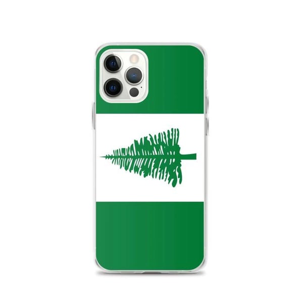Mobilskal – Norfolköns flagga – Kompatibel med iPhone 12 Pro – Flexibelt fodral – Slitstarkt och stötbeständigt - Silikon - Pixelforma