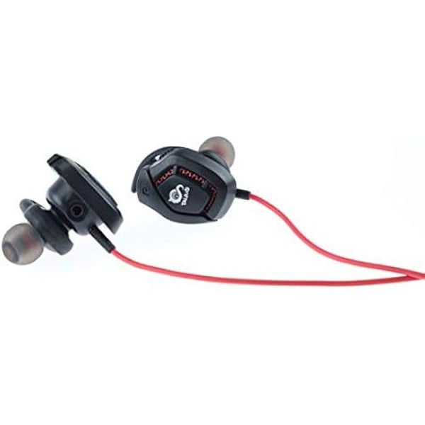In-ear hörlurar - TALIUS - Rex Svart/Röd - Flexibel mikrofon - Volymkontroll - Transportfodral