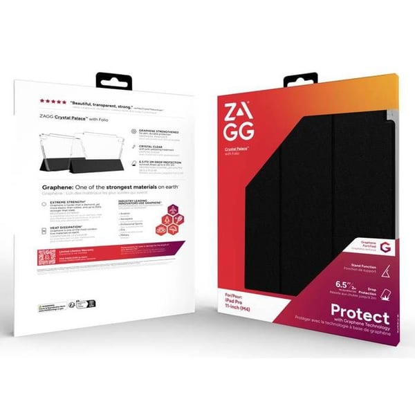 ZAGG Crystal Palace Folio Etui för Apple iPad Pro 11 (M4, 2024) 27,9 cm (11) Book Cover transparent