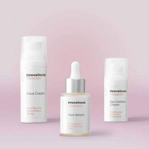 Set med kosmetik - INNOVAGOODS - Pack för ansiktsfuktning - Vegan - Naturliga ingredienser - 90% naturlig