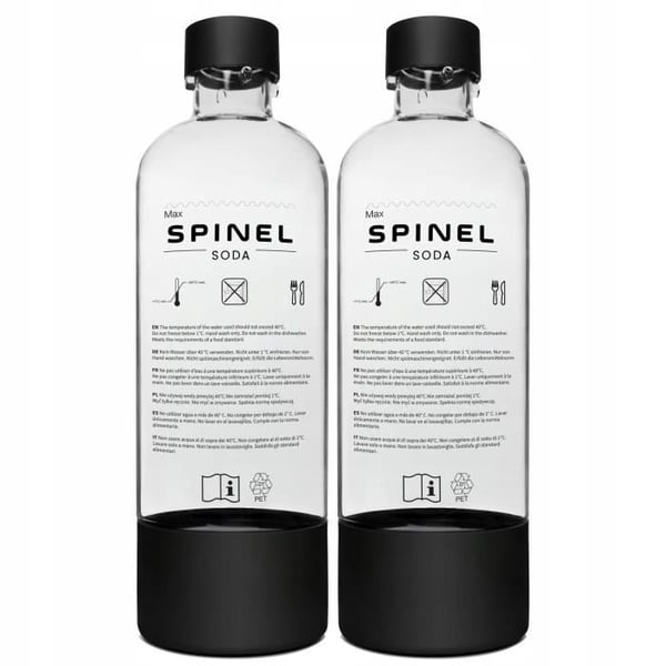 Saturator för kolsyrat vatten - Spinel - BubbleON - 2 flaskor 1L BPA-fri - 6 påsar Bolero - Cylindern CO2 ingår