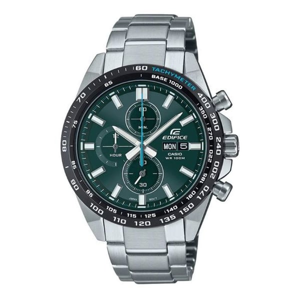 Klocka - CASIO - EDIFICE COLLECTION - Grön urtavla - Rostfritt stål - Vattentålighet 10 BAR