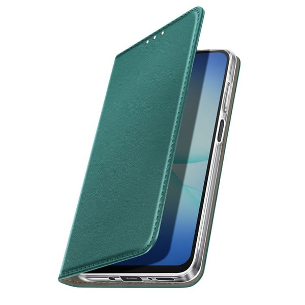 Magnetiskt Flipfodral för Galaxy A17 med Kortficka och Ställfunktion Mörkgrön