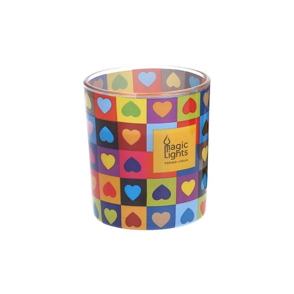 Pop Art Glasljus ø7.5cm H8.4cm Hjärtan Magic Lights