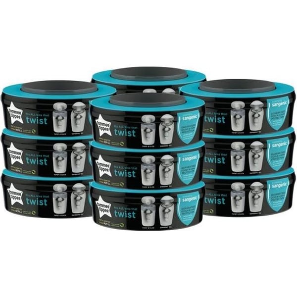 Tommee Tippee blöja Bin Refills för Twist & Click och Sangenic TEC, 12-pack