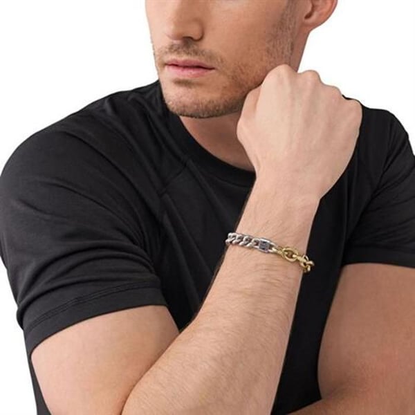 Tidløs tofarvet armbånd til mænd AXG0115710