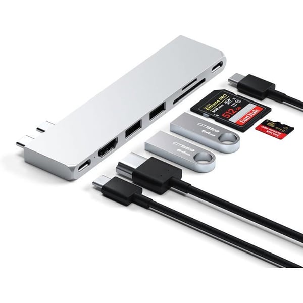 USB-C Hub SATECHI - Pro Slim - 7 i 1 - HDMI 4K - USB4 - Kompatibel med MacBook Air M2