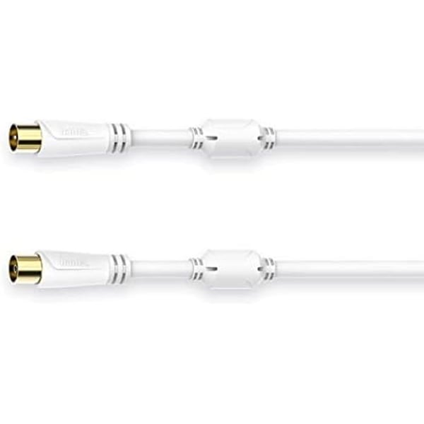 Antenningångskabel - HAMA - 5,0 m - Guld - 100 DB - Koaxial hane/hona
