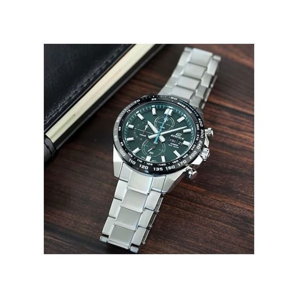 Klocka - CASIO - EDIFICE COLLECTION - Grön urtavla - Rostfritt stål - Vattentålighet 10 BAR