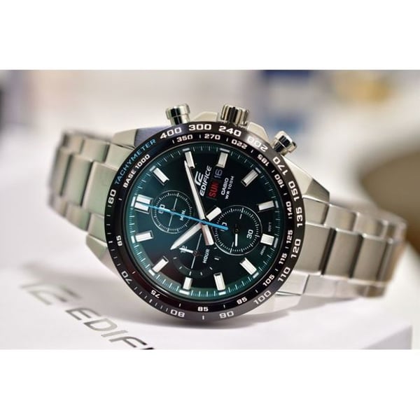 Klocka - CASIO - EDIFICE COLLECTION - Grön urtavla - Rostfritt stål - Vattentålighet 10 BAR