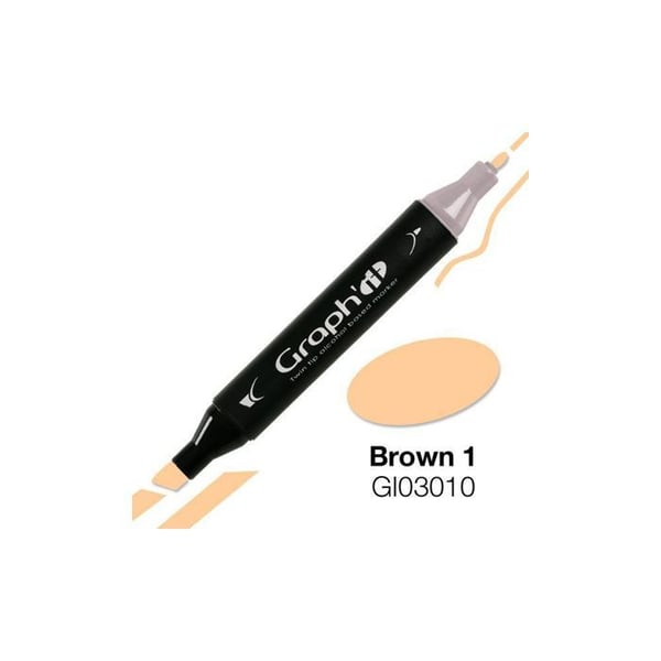 Alkoholpenna - GRAPH'IT - 3010 - Oföränderlig - Brun - Dubbelspets