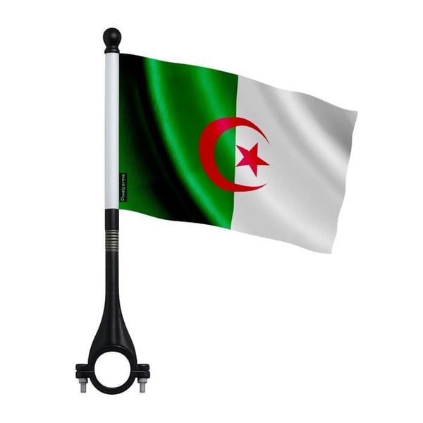 Algeriets cykelflagga i polyester – 14 x 21 cm – Cykelflagga – 5 stycken