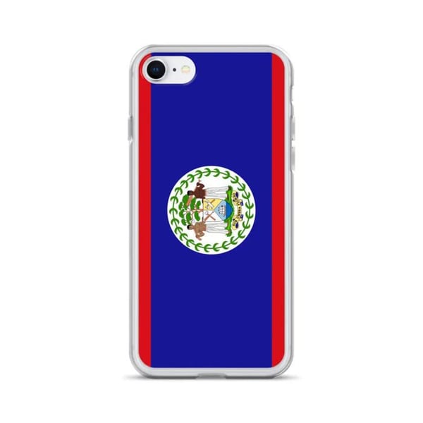 Mobilskal – Belizeflagga – Kompatibel med iPhone 8 – Mjuk fodral – Slitstark och stötabsorberande - Silikon - Pixelforma
