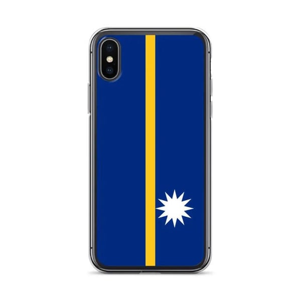 Telefonfodral – Nauru Flagga – Kompatibel med iPhone X – Mjuk Fodral – Stöttålig och Shockproof - Silikon - Pixelforma