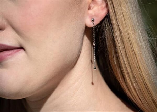 Örhängen - AGATO - AGT-E040P - Sterling silver - Kedjedesign - 5,6 cm