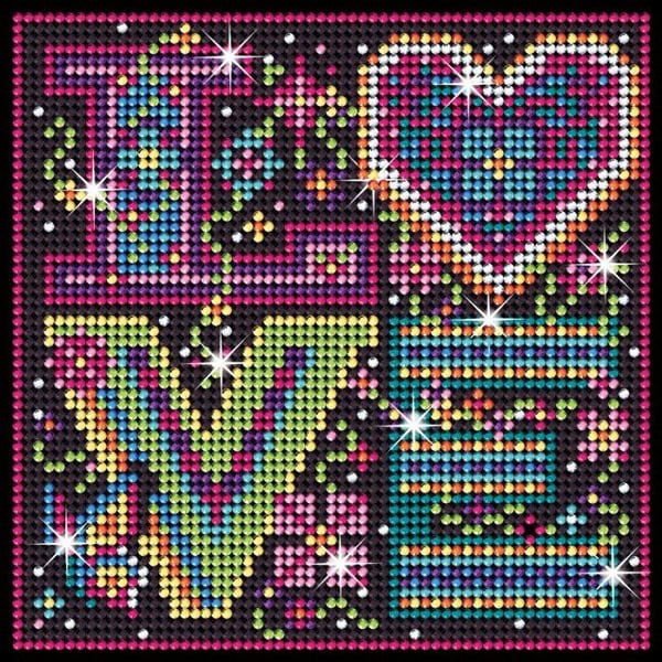 Art Diamond - Tableau Sequin Art Strass och diamanter Kärlek