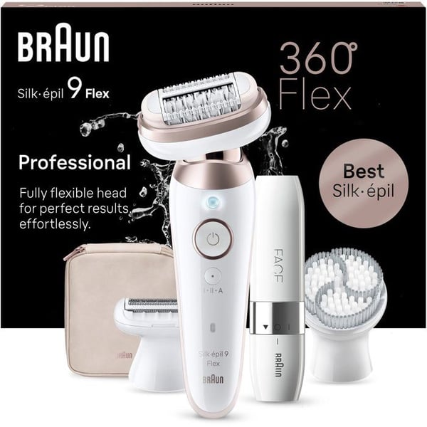 Elektrisk epilator - BRAUN - SILK EPIL 9 Flex - 2 hastigheder - Trådløs - 50 min