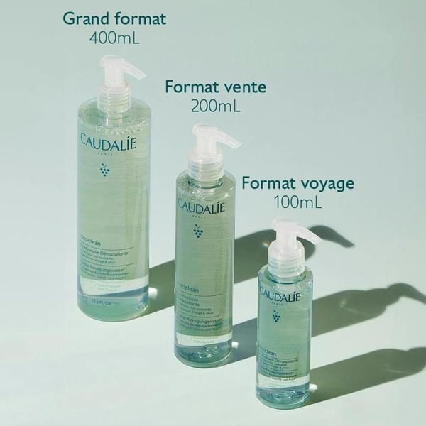 Micellært Vand Makeupfjerner - CAUDALIE - Vinoclean - 400ml - Vegansk - 98% Naturlige Ingredienser