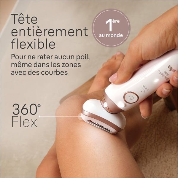Elektrisk epilator - BRAUN - SILK EPIL 9 Flex - 2 hastigheder - Trådløs - 50 min