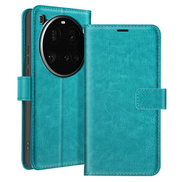 Fodral för Xiaomi 15 Ultra - Plånboksflip - Ekoleder - Videostöd - Vintage Mörkblå
