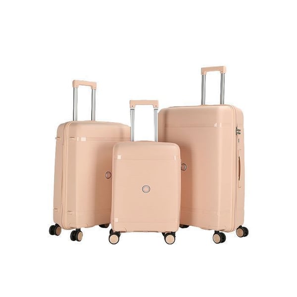 Set med 3 resväskor i okrossbart polypropen | CELIMS resväskor | TSA-lås | Storlekar 55+65+75 cm | 8 hjul 360 | Ljus rosa Set med 3 resväskor i okrossbart polypropen | CELIMS resväskor | TSA-lås | Storlekar 55+65+75 cm | 8 hjul 360 | Ljus rosa